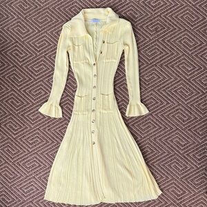 Sandro Paris Butter Yellow Knit Dress
